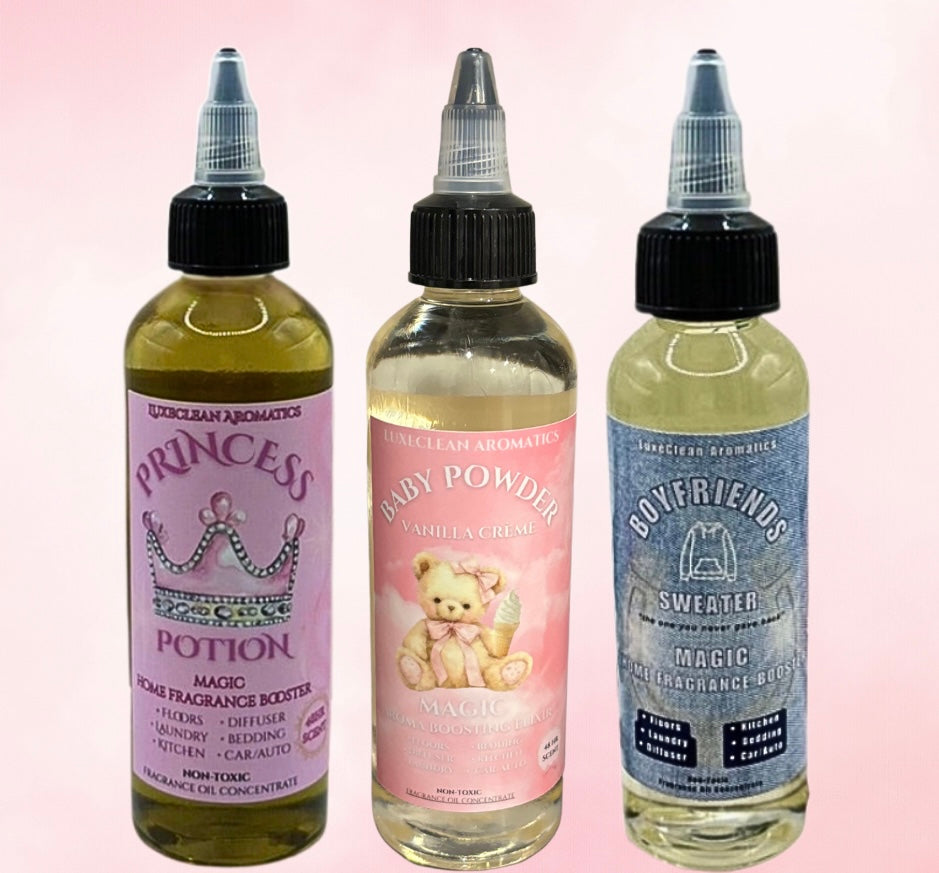BEST SELLERS (3-pack) Fragrance Elixir Bundle – Baby Powder Vanilla Crème, Princess Potion & Boyfriend’s Sweater