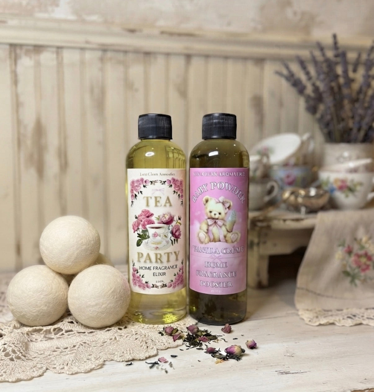 Laundry Kit - (2PACK) - 3 Wool Dryer Balls + 2 Fragrance Boosters OF YOUR CHOICE!