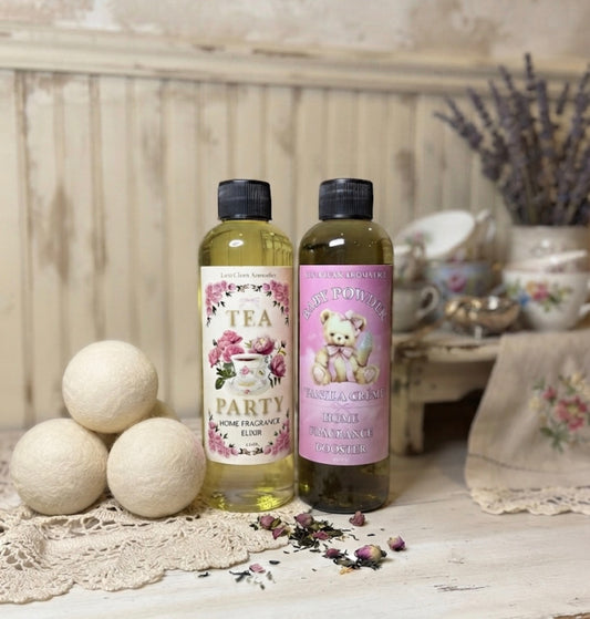 Laundry Kit - (2PACK) - 3 Wool Dryer Balls + 2 Fragrance Boosters OF YOUR CHOICE!